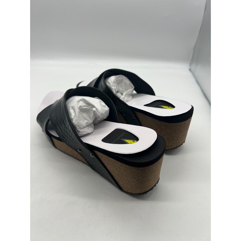 Volatile Riverside Platform Wedge Sandals Y2K Streetwear Black Faux Leather 11 - Picture 6 of 8